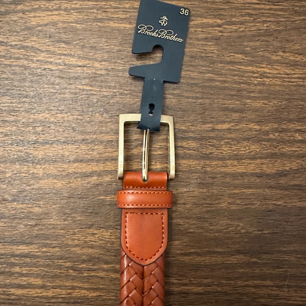 Brooks Brothers Brown Braided Leather Belt